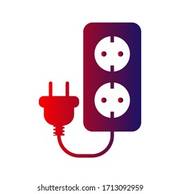 Electric socket with a plug. Power Supply vector illustration on white background