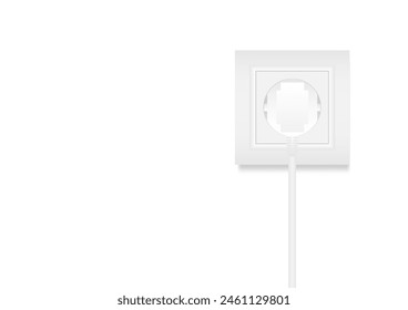 Electric Socket and Plug. Save Energy and Electricity Concept. Vector Illustration. 