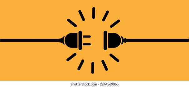 Electric socket with plug vector concept