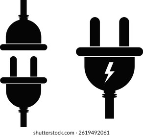 Electric socket with plugs icon. Compact Fluorescent. Clean Energy Continuous. Electrics cable and plug