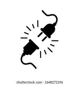 Electric socket with plugs icon. The concept of connection and disconnection