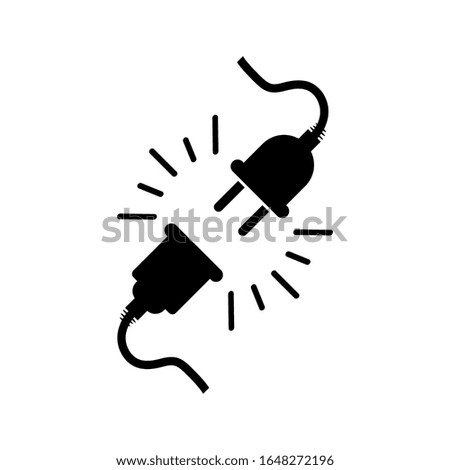 Electric socket with plugs icon. The concept of connection and disconnection