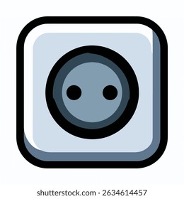 Electric socket provides current indoors white illustration