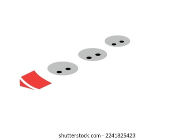 Electric Socket Tripled Wire Plug icon Isolated on White Background
