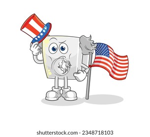 the electric socket uncle sam character. cartoon mascot vector