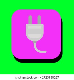 Electric socket vector illustration icon. Electric socket icon in two-dimensional shape. The concept of electricity and power supply by using an electric socket modern icon.