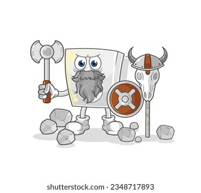 the electric socket viking with an ax illustration. character vector