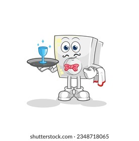 the electric socket waiter cartoon. cartoon mascot vector