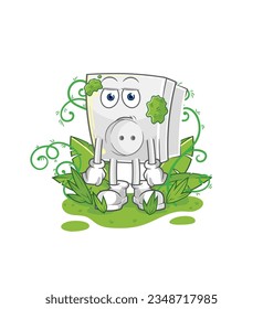 the electric socket waiting too long mascot. cartoon vector