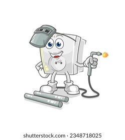the electric socket welder mascot. cartoon vector