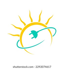 Electric solar logo design. Vector image