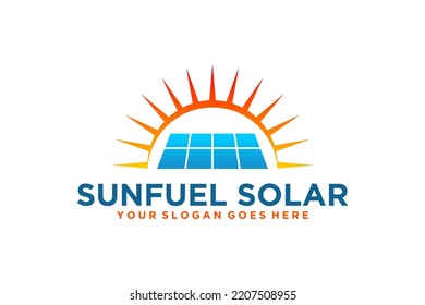Electric solar panels logo design solar cells real estate property Eco-friendly roof window sunshine icon symbol