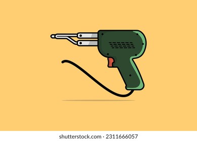 Electric Soldering Gun Tool vector illustration. Repairing hand tool object icon concept. Weller dual heat professional soldering gun vector design.