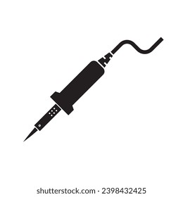 electric soldering iron icon logo vector design template