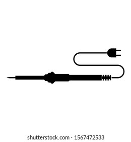 Electric soldering iron for radio repair work icon black color vector illustration flat style image icon black color