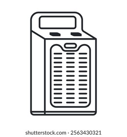 Ícone de vetor de aquecedor de ambiente elétrico isolado em um fundo branco.