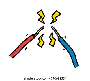 electric spark / cartoon vector and illustration, hand drawn style, isolated on white background.
