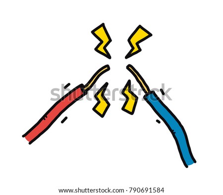 electric spark / cartoon vector and illustration, hand drawn style, isolated on white background.