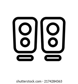 elektrische Lautsprecher Symbol Vektorgrafik Logo Vorlage für viele Zwecke. Einzeln auf weißem Hintergrund. einzigartiger Stil