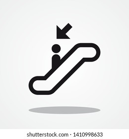 Icono De Escaleras Eléctricas Con Sombra Gris 
