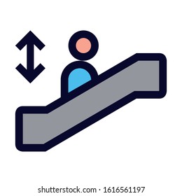 Electric Stairs. Simple Vector Color Icon.
