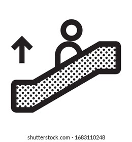 Electric Stairs. Upstairs. Icon Filled with Dots.