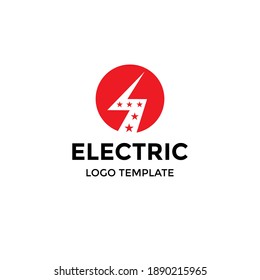 Electric star logo design. It is suitable for companies in the fields of electricity, electric service, electric cars.