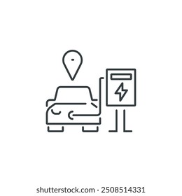 Icono de la estación eléctrica, Ilustración vectorial