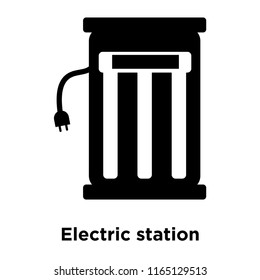 Electric station icon vector isolated on white background, Electric station transparent sign , black symbols