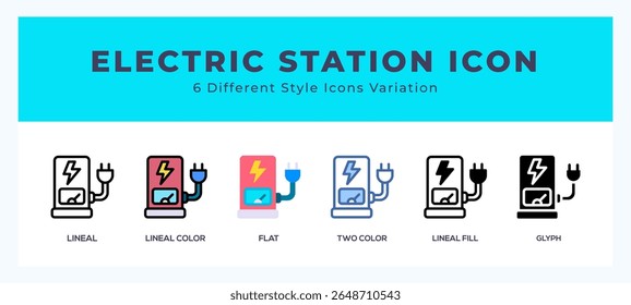 Icono de la estación eléctrica para el Web. App móviles y ui.