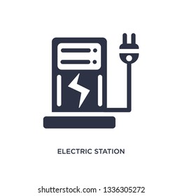 electric station isolated icon. Simple element illustration from ecology concept. electric station editable logo symbol design on white background. Can be use for web and mobile.