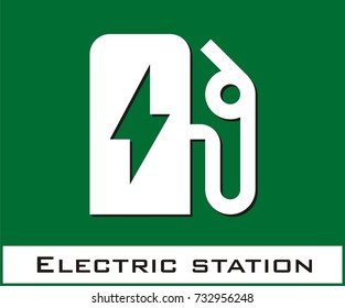 Electric station vector icon