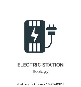 Electric station vector icon on white background. Flat vector electric station icon symbol sign from modern ecology collection for mobile concept and web apps design.