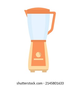 Electric stationary blender. Smoothie making equipment. Flat vector illustration isolated on white background