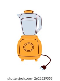 Electric stationary blender. Vector illustration in cartoon style. Kitchen appliances for grinding products and making cocktails and sauces. For banner, poster, infographic, social media, invitation