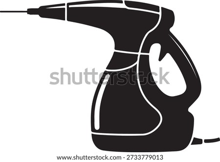 Electric steam cleaner gun icon silhouette for household cleaning