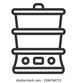 Electric steamer, dryer - icon, illustration on white background, outline style