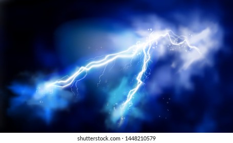 Electric storm. Light effects. Electrical energy. Vector illustration.