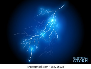 Electric Storm - Vector Lightning Bolt.