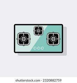  electric stove flat icon logo design