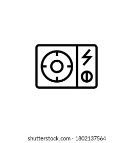 electric stove Icon  in black line style icon, style isolated on white background