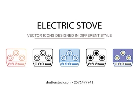 Electric Stove icon design with white background stock illustration