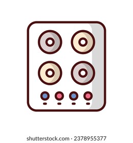 Electric stove icon isolate white background vector stock illustration
