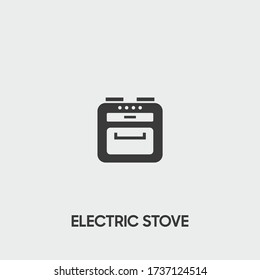 electric stove icon. electric stove vector on gray background