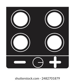 Vector eléctrico del icono de la estufa sobre fondo blanco 