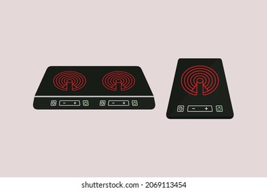 diseño de ilustración de estufa eléctrica en estilo plano