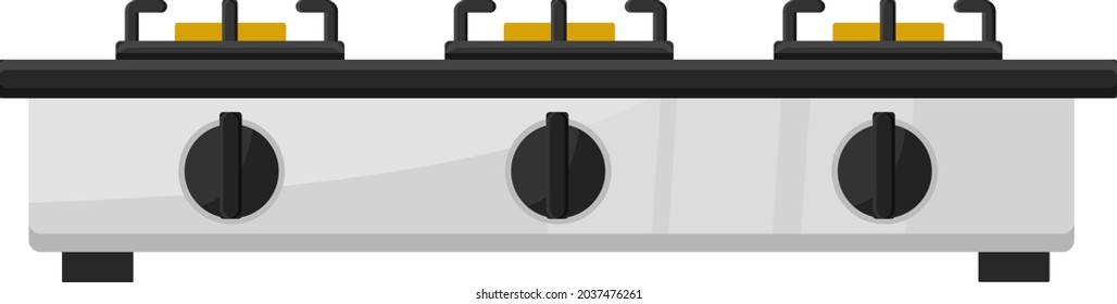 Cocina eléctrica, ilustración, vector sobre fondo blanco.