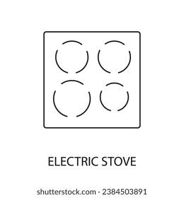 Electric stove line icon vector for marks on food packaging