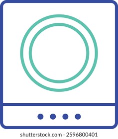 electric stove outline dual color vector illustration icon design