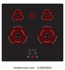 electric stove vector icon